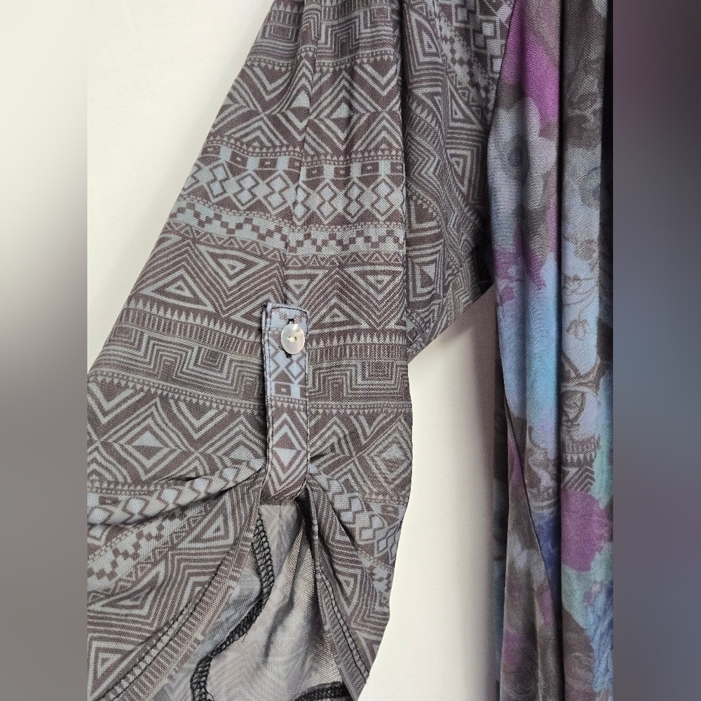 Style & Co 2X Tunic Top Pullover Connected Tank Sheer Overlay Stretch - Picture 3 of 6